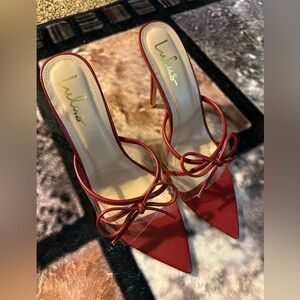 Lulu's Burgundy Bow Heels